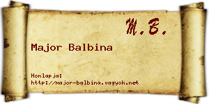 Major Balbina névjegykártya
